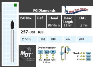 MDT Dijamantno svrdlo mali plamen 257-018C