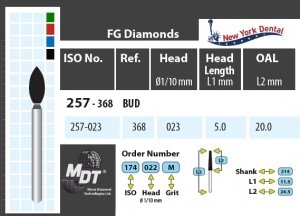 MDT Dijamantno svrdlo mali plamen 257-023C