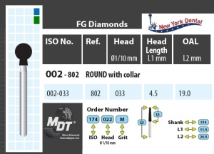 MDT Dijamantno svrdlo kugla sa okovratnikom 002-033C