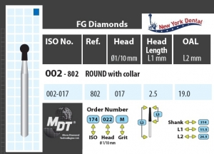 MDT Dijamantno svrdlo kugla sa okovratnikom 002-017M