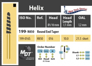 MDT Gold Helix Dijamantno svrdlo stožac sa zaobljenim krajem H199-016SXC