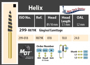 MDT Gold Helix Dijamantno svrdlo Ginigival Curette H299-018XC