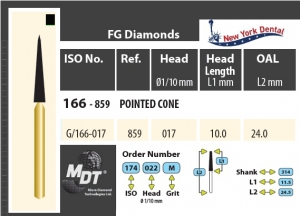 MDT Gold 24K Dijamantno svrdlo oštri stožac G/166-017XC