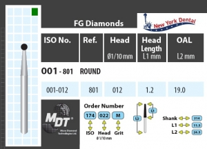 MDT Dijamantno svrdlo kugla 001-012C