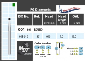 MDT Dijamantno svrdlo kugla 001-010C