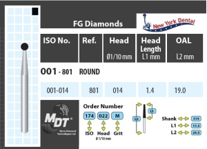MDT Dijamantno svrdlo kugla 001-014XC
