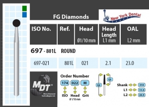 MDT Dijamantno svrdlo kugla sa duguljastim nastavkom 697-021C