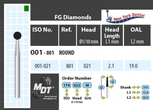 MDT Dijamantno svrdlo kugla 001-021C