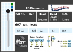 MDT Dijamantno svrdlo kugla sa duguljastim nastavkom 697-023C