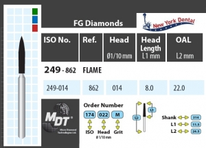 MDT Dijamantno svrdlo veliki plamen 249-014F