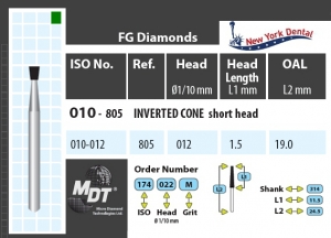 MDT Dijamantno svrdlo obrnuti stožac 010-012C