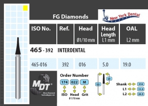 MDT Dijamantno svrdlo Interdentalis 465-016XF