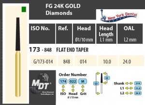 MDT Gold 24K Dijamantno svrdlo stožac sa zaobljenim krajem G/173-014C