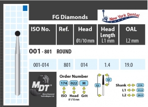 MDT Dijamantno svrdlo kugla 001-014M