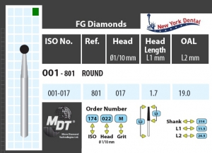 MDT Dijamantno svrdlo kugla 001-017C