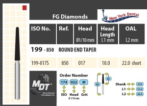 MDT Dijamantno svrdlo stožac sa zaobljenim krajem 199-017SF