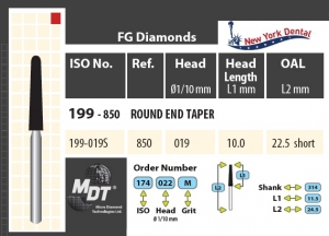 MDT Dijamantno svrdlo stožac sa zaobljenim krajem 199-019SF