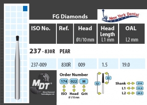 MDT Dijamantno svrdlo kruškasto 237-009M
