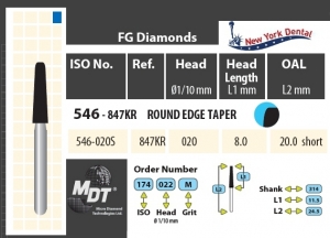 MDT Dijamantno svrdlo stožac zaobljeno éllel 546-020SM