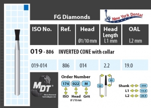MDT Dijamantno svrdlo obrnuti stožac sa okovratnikom 019-014M