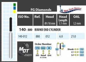 MDT Dijamantno svrdlo valjak sa zaobljenim krajem 140-012XF
