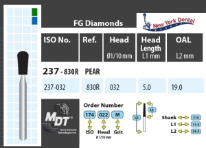 MDT Dijamantno svrdlo kruškasto 237-032M