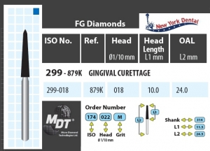 MDT Dijamantno svrdlo Ginigival Curette 299-018M