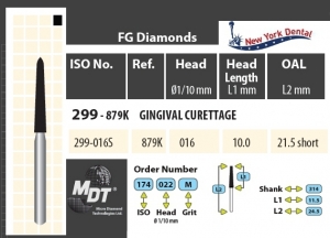MDT Dijamantno svrdlo Ginigival Curette 299-016SXC