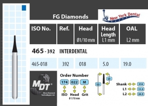 MDT Dijamantno svrdlo Interdentalis 465-018M