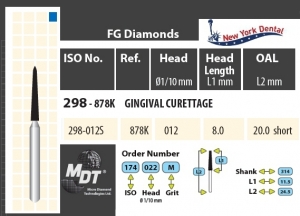 MDT Dijamantno svrdlo Ginigival Curette 298-012SM