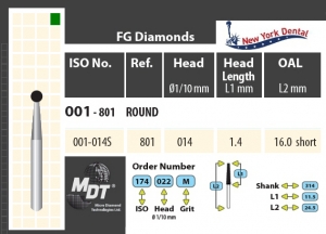 MDT Dijamantno svrdlo kugla 001-014SC