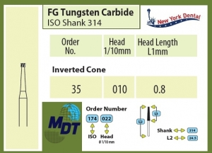 MDT FG Karbidno svrdlo obrnuti stožac  TC 35