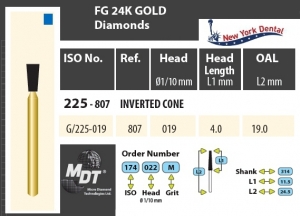 MDT Gold 24K Dijamantno svrdlo obrnuti stožac G/225-019M