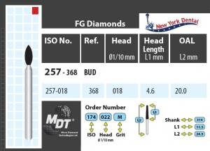MDT Dijamantno svrdlo mali plamen 257-018F