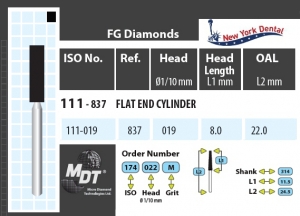 MDT Dijamantno svrdlo valjak 111-019XC