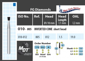 MDT Dijamantno svrdlo obrnuti stožac 010-012M