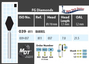 MDT Dijamantno svrdlo bačvasto 039-037XC