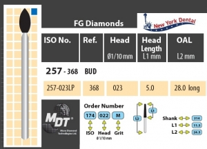 MDT Dijamantno svrdlo mali plamen 257-023LPM