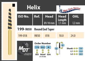 MDT Gold Helix Dijamantno svrdlo stožac sa zaobljenim krajem H199-018XC