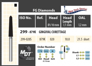 MDT Dijamantno svrdlo Ginigival Curette 299-020SXC