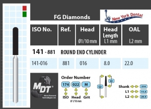 MDT Dijamantno svrdlo valjak sa zaobljenim krajem 141-016F