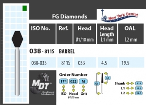 MDT Dijamantno svrdlo bačvasto 038-033C