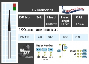 MDT Dijamantno svrdlo stožac sa zaobljenim krajem 199-012C