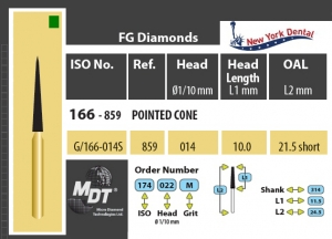 MDT Gold 24K Dijamantno svrdlo oštri stožac G/166-014SC
