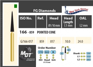 MDT Gold 24K Dijamantno svrdlo oštri stožac G/166-017C