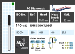 MDT Dijamantno svrdlo valjak sa zaobljenim krajem 140-014C