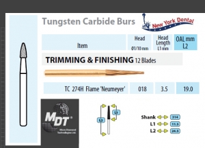 MDT FG Karbidno svrdlo plamen TC 274H