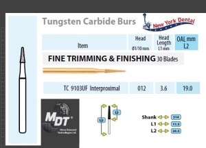 MDT FG Karbidno svrdlo Interproximal TC 9103UF (30 žileta)